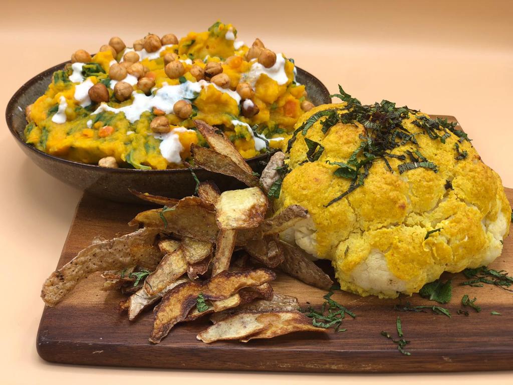 Vegan Recept Pompoen Stampot Met Geroosterde Bloemkool